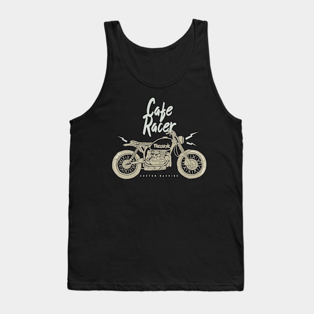 Cafe Racer Custom Bike Motorcycle Biker Tank Top by Foxxy Merch